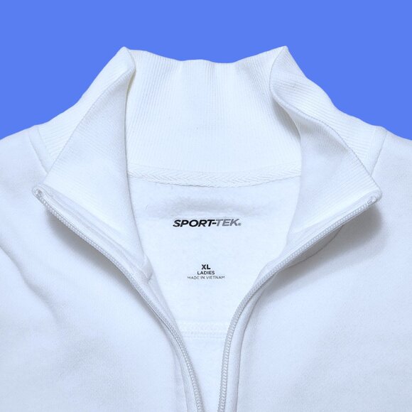 Sport-Tek White Quarter Zip Pullover Fleece Inside Sweatshirt Size Women… - Picture 7 of 16